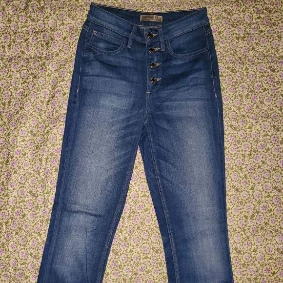 Guess High Waisted Button-Up Jeans - Picture 2 of 5